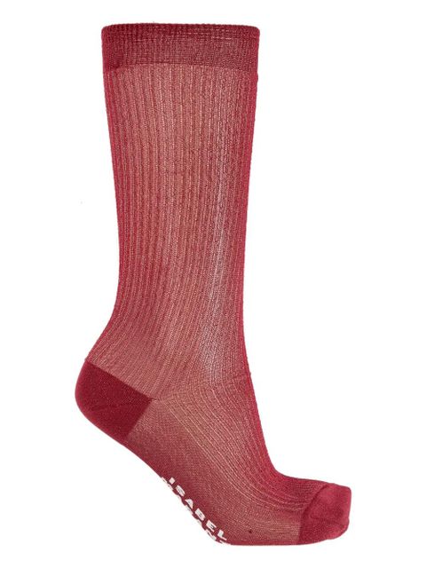 ISABEL MARANT ribbed-knit socks - Red - zdjęcie produktu nr 1