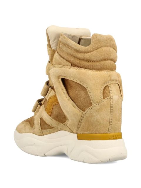 ISABEL MARANT cut-out touch-strap sneakers - Neutrals