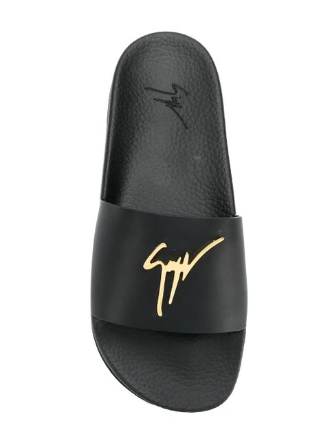 Giuseppe Zanotti logo plaque sliders - Black