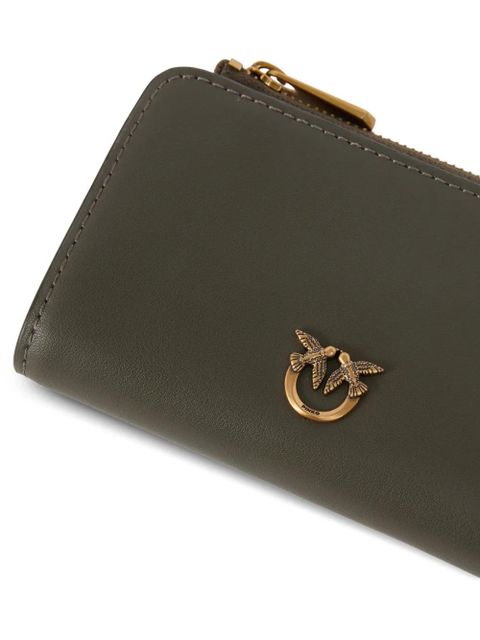 PINKO logo plaque zip wallet - Green