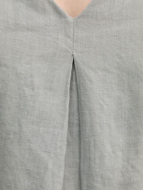 United Colors of Benetton sukienka lniana kolor szary mini rozkloszowana 4AGHDV0AX