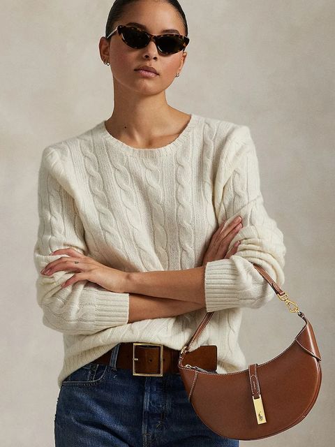 Polo Ralph Lauren torebka skórzana kolor brązowy 428871248