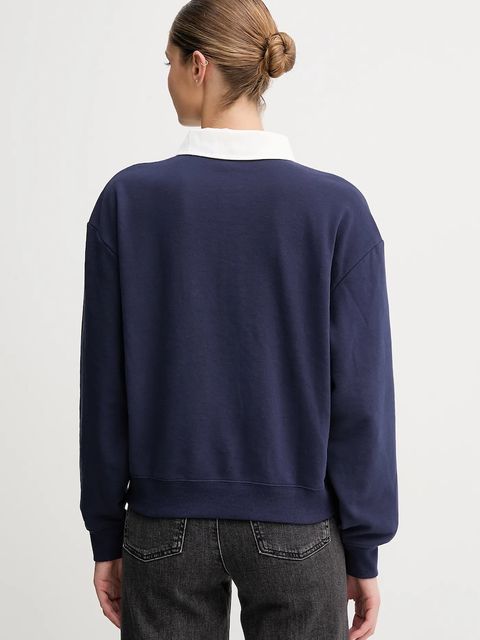 United Colors of Benetton bluza damska kolor granatowy z aplikacją 3WNWD3011