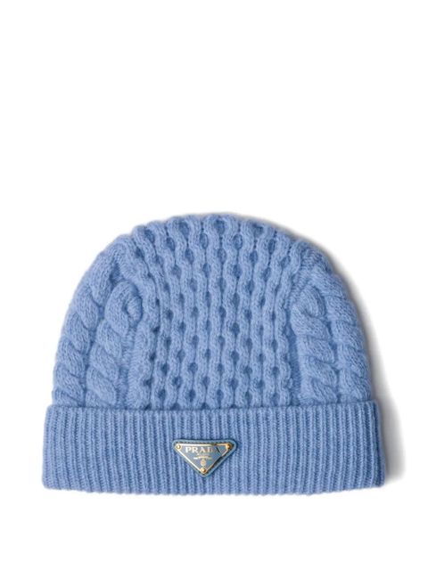 Prada cable-knit beanie - Blue - zdjęcie produktu nr 1