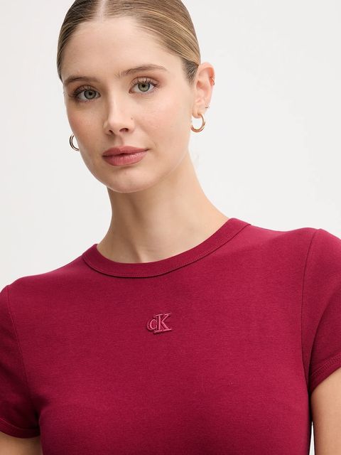 Calvin Klein Jeans sukienka kolor bordowy mini dopasowana LV047B266G