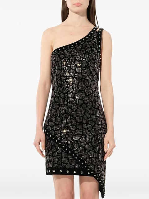 Balmain studded one-shoulder mini dress - Black - zdjęcie produktu nr 1