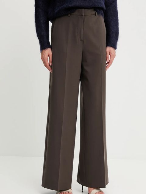 Blugirl Blumarine spodnie damskie kolor brązowy szerokie high waist RF5090.T5771 - zdjęcie produktu nr 1