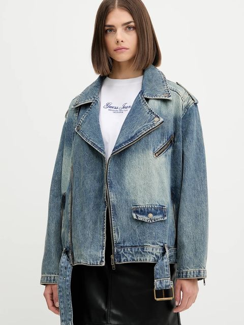 Guess Originals kurtka jeansowa kolor niebieski przejściowa oversize W5YN70 D4XYZ - zdjęcie produktu nr 1