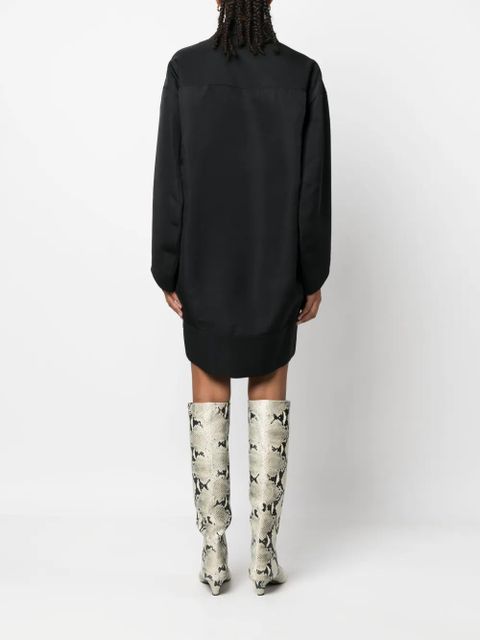 KHAITE The Kal faille mini shirtdress - Black