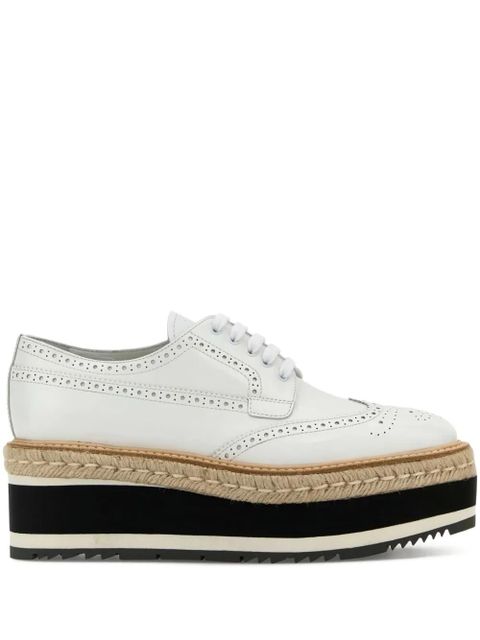 Prada 60mm leather platform espadrilles - White - zdjęcie produktu nr 1