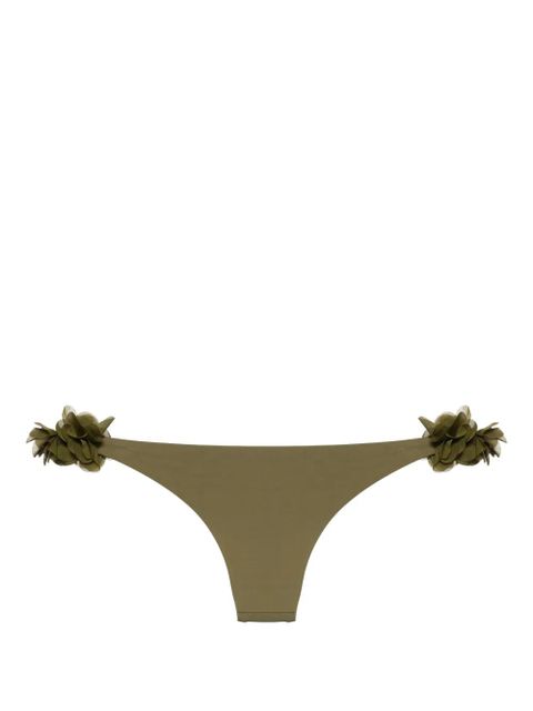 La Reveche Rasha floral-appliqué bikini bottom - Green - zdjęcie produktu nr 2