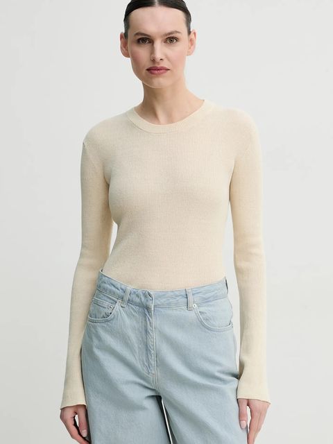 Day Birger et Mikkelsen sweter z domieszką lnu Teran damski kolor beżowy lekki DAY65243760 - zdjęcie produktu nr 1