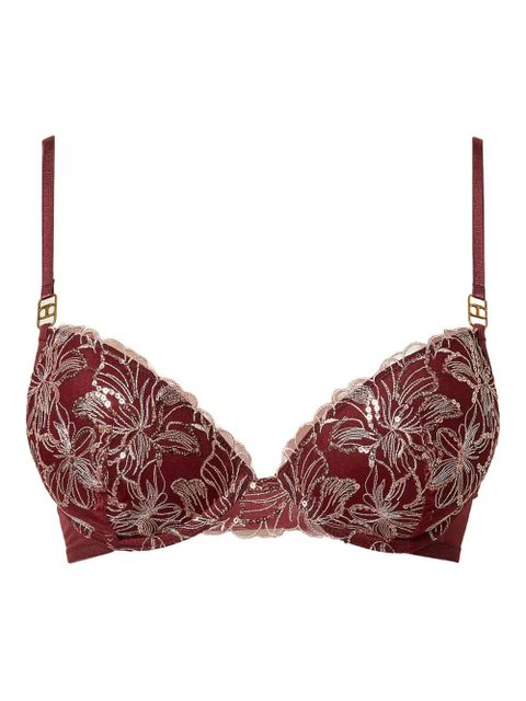 TWINSET floral-embroidery bra - Red - zdjęcie produktu nr 1