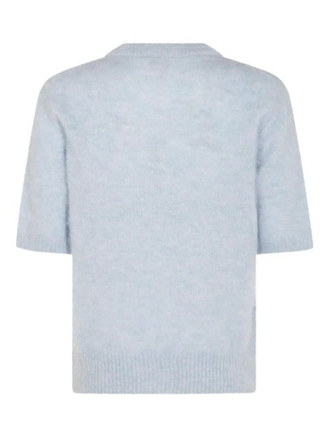 GANNI intarsia-knit top - Blue