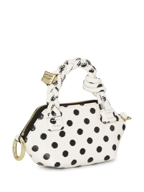 GANNI polka dot-print mini bag - White