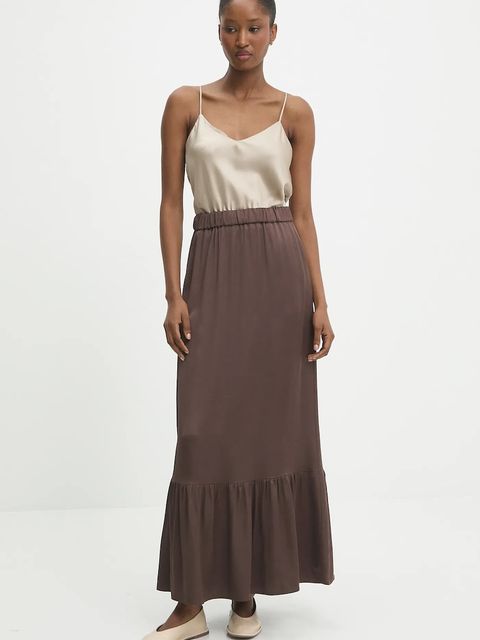 Answear.LAB spódnica kolor brązowy maxi rozkloszowana - zdjęcie produktu nr 2