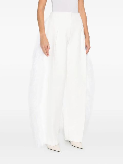 Jacquemus feather-trim trousers - White - zdjęcie produktu nr 2