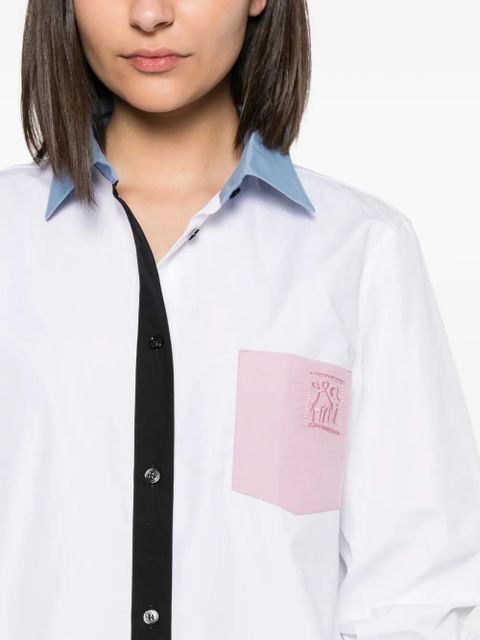 Marni contrast-collar patch-pocket shirt - White - zdjęcie produktu nr 2