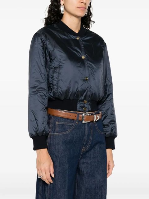 Max Mara cropped bomber jacket - Blue