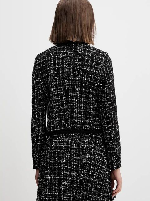 HUGO marynarka z wełną kolor czarny jednorzędowa wzorzysta 50547594