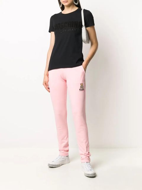 Moschino Underwear-logo embroidered T-shirt - Black - zdjęcie produktu nr 2