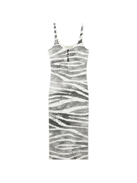 Blumarine zebra-print button-detail midi dress - White - zdjęcie produktu nr 1