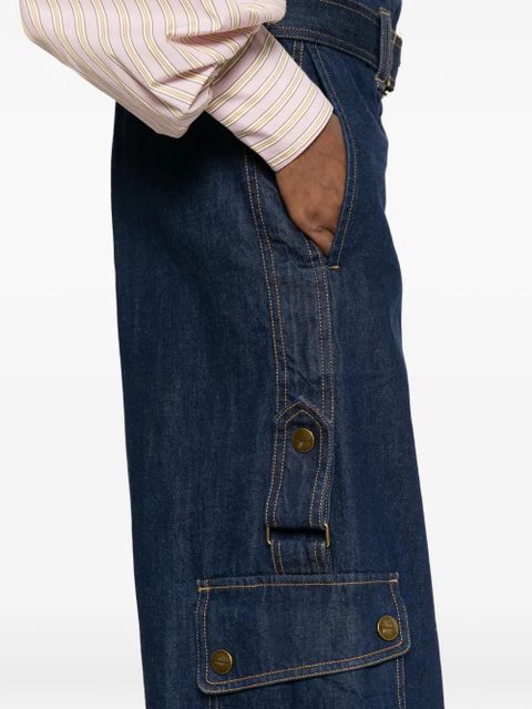 ZIMMERMANN belted flap-pockets jeans - Blue
