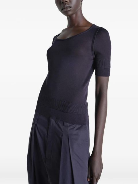 LEMAIRE trompe l'oeil short-sleeve top - Blue