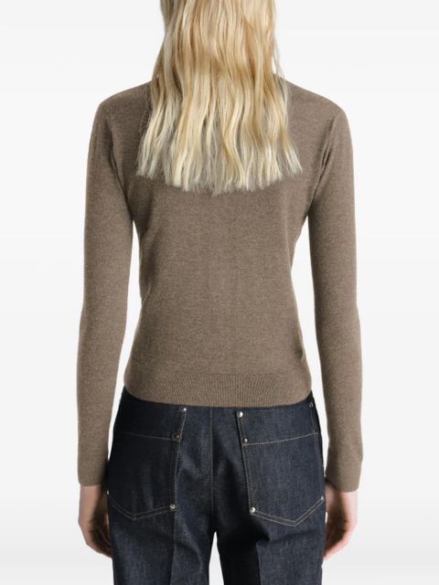 LEMAIRE buttoned V-neck cardigan - Brown