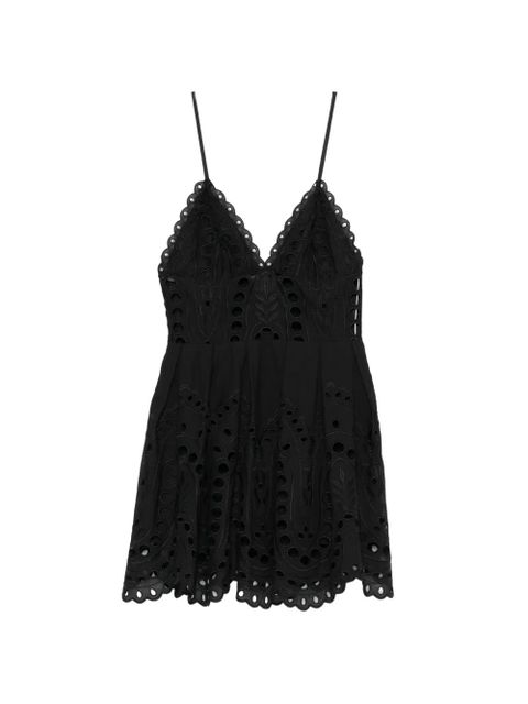 Charo Ruiz Ibiza Nix scalloped eyelet mini dress - Black - zdjęcie produktu nr 1