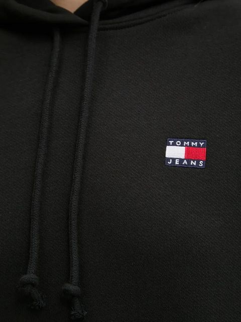 Tommy Jeans bluza bawełniana damska kolor czarny z kapturem DW0DW19414 - zdjęcie produktu nr 2