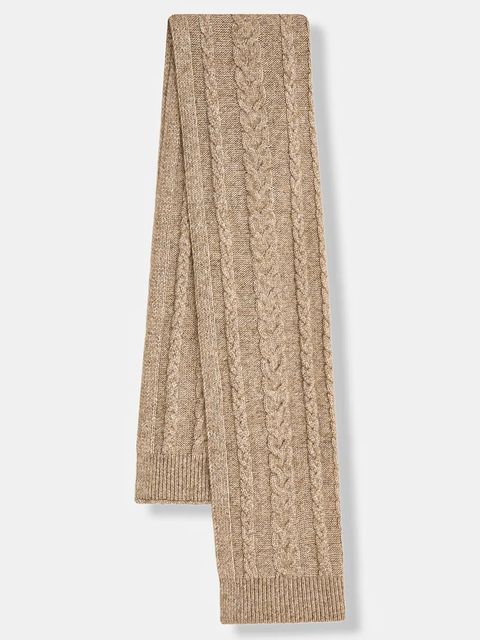 Hoss Intropia szalik damski kolor beżowy gładki 5022325 - zdjęcie produktu nr 1