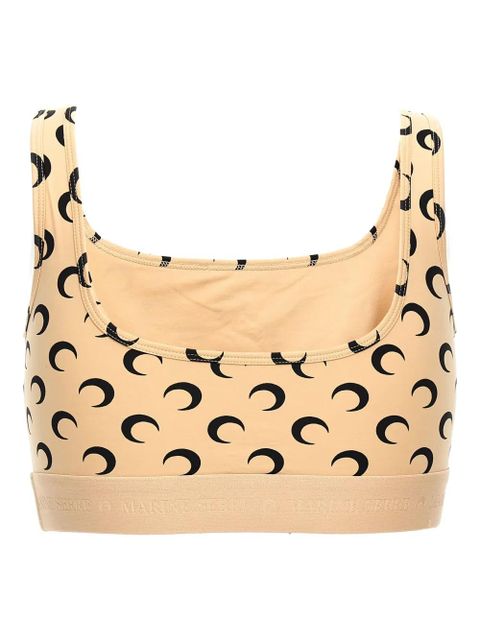 Marine Serre crescent moon-print sport bra - Neutrals - zdjęcie produktu nr 2