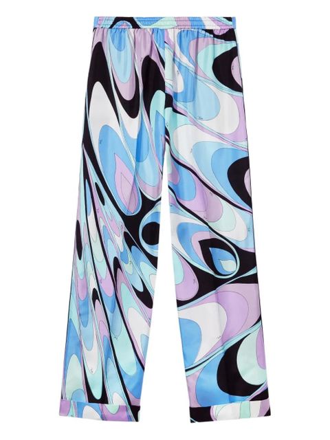PUCCI onde-print silk-twill trousers - Blue