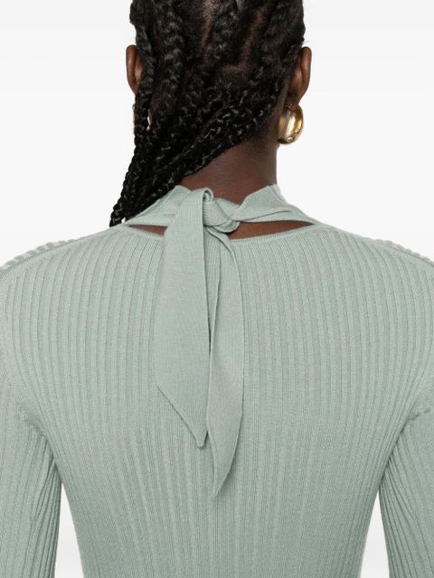 Nanushka ribbed turtleneck maxi dress - Green