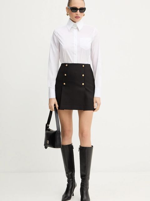 Karl Lagerfeld koszula z dodatkiem bawełny damska kolor biały regular z kołnierzykiem klasycznym A4W11038 - zdjęcie produktu nr 2