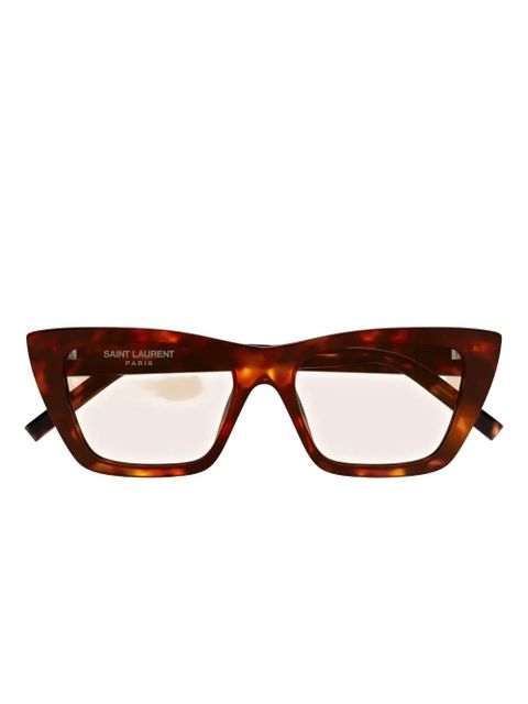Saint Laurent Eyewear geometric-frame sunglasses - Brown