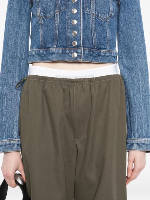 Alexander Wang logo-waistband trousers - Green