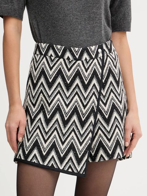 BOSS Orange spódnicospodnie damskie kolor czarny wzorzyste high waist 50547703