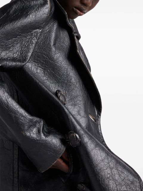 Prada leather coat - Black