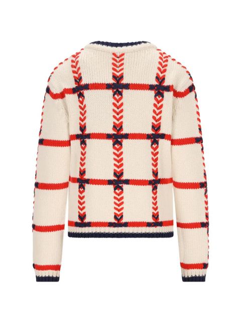 Moncler Grenoble jacquard crew neck sweater - Neutrals - zdjęcie produktu nr 2