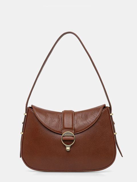 Barbour torebka skórzana kolor brązowy LBA0493 - zdjęcie produktu nr 1