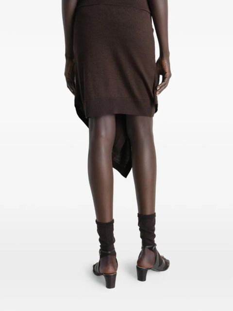 LEMAIRE buttoned asymmetric skirt - Brown