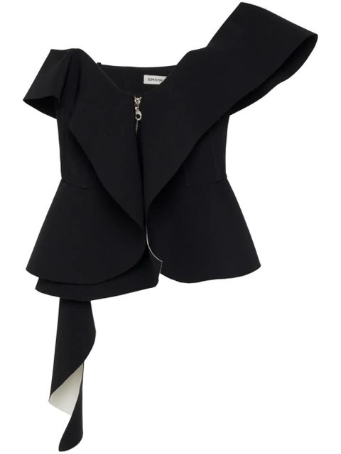 Simkhai Desiree draped top - Black - zdjęcie produktu nr 1