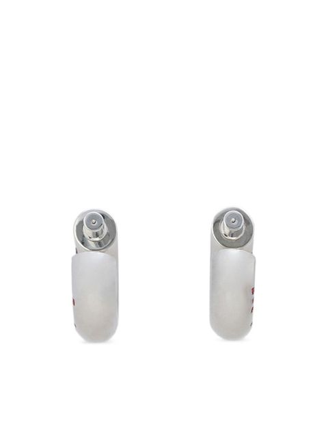 Marni logo-embellished hoop earrings - Silver - zdjęcie produktu nr 2
