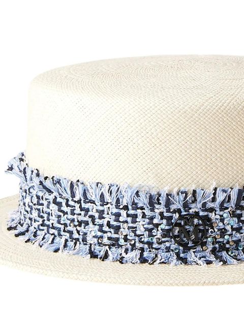 Maison Michel Auguste straw canotier hat - Neutrals - zdjęcie produktu nr 2