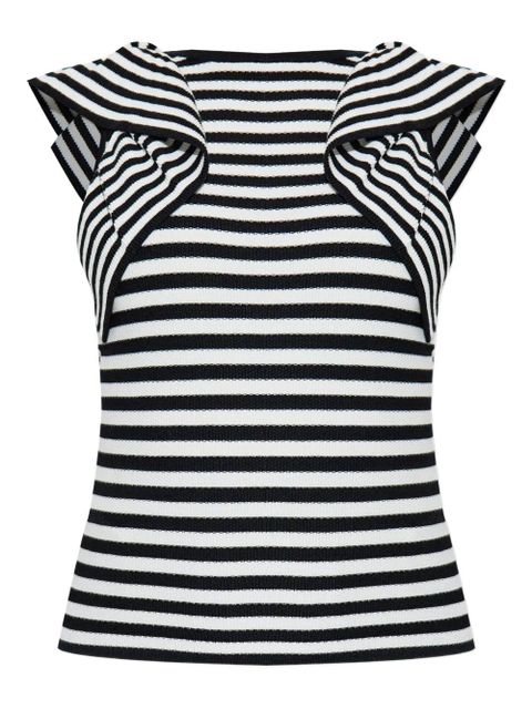 Max Mara Vieste striped ruffled top - Black - zdjęcie produktu nr 1