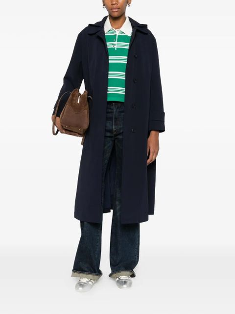 Maje logo-embossed coat - Blue - zdjęcie produktu nr 2