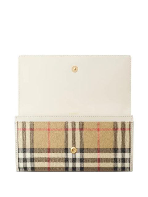 Burberry check continental wallet - Neutrals - zdjęcie produktu nr 2