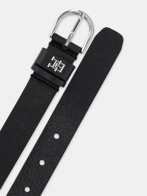 Tommy Hilfiger pasek skórzany damski kolor czarny AW0AW17279 - zdjęcie produktu nr 2